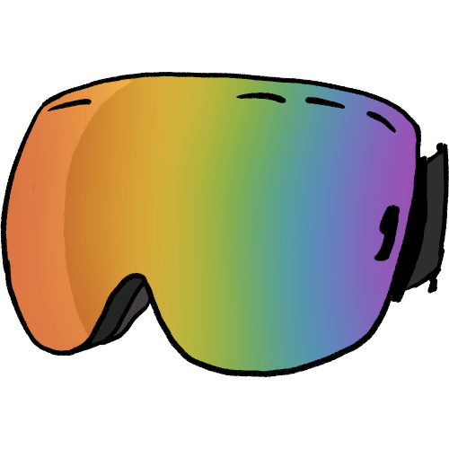 ski goggles with rainbow lenses